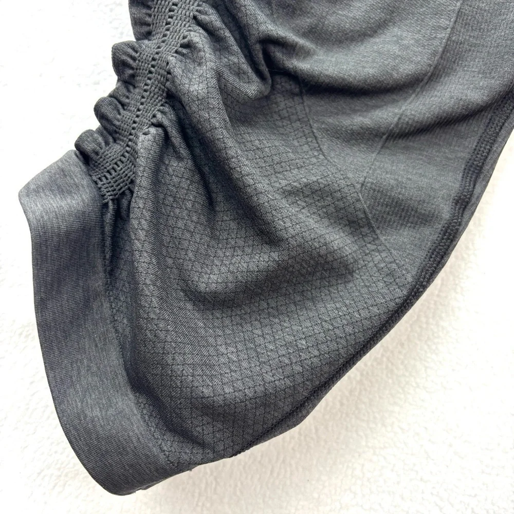 Lululemon Dark Gray in The Flow Crop Scrunch Midrise Compression‎ Capri Leggings